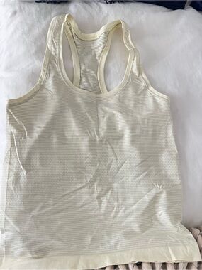 Yellow/Cream Lululemon Swiftly Race Length Tank